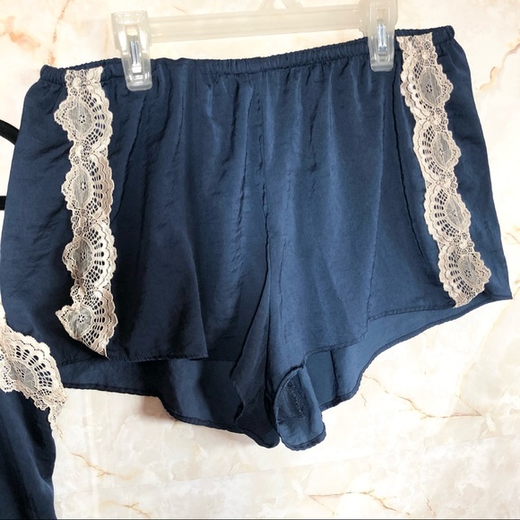 Camisole & Short set Summer Silky PJ set - Navy Blue - Picture 6 of 9